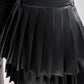 PU Leather Above Knee High Waist Pleated Skirt Casual Skirt