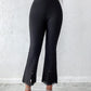 Contrast Lace Slit Hem High Waist Skinny Pants