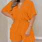 Batwing Sleeve Shirred Waist Romper