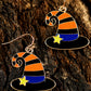 Carrot Star Witch Hat Halloween Hook Earrings