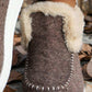 Coffee Suede Stitching Patchwork Plush Lined Anklet Boots