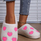 Pink Valentines Day Hearts Print Plush House Slippers