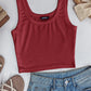 Scoop Neck Sleeveless Ribbed Tank Top Cami Tee Shirts