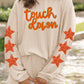 Parchment Touch Down Patched Pattern Sequined Star Long Sleeve Top Corded Shorts Set