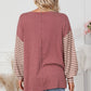 Fiery Red Colorblock Striped Bishop Sleeve Top