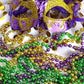 Dark Purple 3pcs/set Mardi Gras Beaded Long Necklace