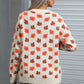 White Fall Leaves Pattern Crew Neck Sweater