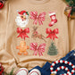 Khaki Christmas Pattern Graphic Crew Neck Sweatshirt