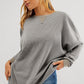 Gray Thermal Pullover Loose Sweatshirt