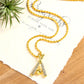 Gold Rhinestone Baseball Pendant Plated Alloy Chain Necklace