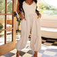 Backless Drawstring Pocket Design Cuffed Jumpsuit