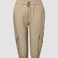 Side Pockets Drawstring Waist Cropped Cargo Pants