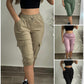 Side Pockets Drawstring Waist Cropped Cargo Pants