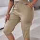 Side Pockets Drawstring Waist Cropped Cargo Pants