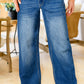 Ashleigh Blue Medium Wash Ripped Edge Flared Plus Size Jeans