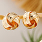 Gold Plated Textured Knot Stud Earrings