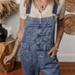 Sail Blue Denim Bib Straight Leg Jumpsuit with Pockets