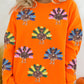 Orange Colorful Turkey Thanksgiving Graphic Sweatshirt