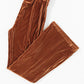 Chestnut Solid Color High Waist Flare Corduroy Pants