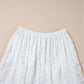 White Lace Ruffled High-low Hem Midi Skirt