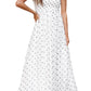 White Polka Dot Flutter Sleeve Square Neck Smocked Maxi Dress