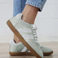 Beau Blue Striped Lace-up Flat Sneakers