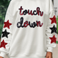 Beige Sequined Touch Down Graphic Star Drop Shoulder Sweatshirt