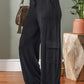 Carbon Grey Cargo Pockets Drawstring Sweatpants