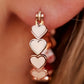 White Heart Shape Plated Alloy Small Hook Earrings