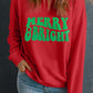 Red MERRY & BRIGHT Drop Shoulder Crewneck Sweatshirt