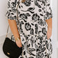 Black Floral Print Tiered Frilled Half Sleeve Plus Size Mini Dress