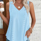 V Neck Sleeveless Thick Strap Hollow out Knit Tank Casual Top