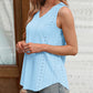 V Neck Sleeveless Thick Strap Hollow out Knit Tank Causal Top