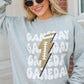 Gray GAME DAY Lightning Rugby Football Print Pullover Sweatshirt