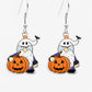 White Dwarf Pumpkin Face Halloween Hook Earrings