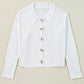 White Collared Button-up Loose Fit Casual Sweater