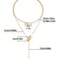 Gold Plated Double Layer O-Ring Long Stick Pendant Chain Necklace