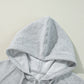 Light Grey Solid Color Fleece Lined Zip up Hoodie