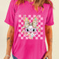 Rose Red Plaid Bubble Gum Rabbit Graphic Eater T Shirt