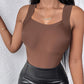 U Neck Built in Bra Tank High Strechy Sleeveless Slim Fit Tops Camisole