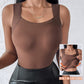 U Neck Built in Bra Tank High Strechy Sleeveless Slim Fit Tops Camisole