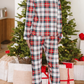 Red Christmas Plaid Print Two Piece Long Sleeve Pajamas Set