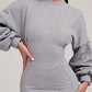 O neck Lantern Sleeve Mini Bodycon Sweatshirt Dress