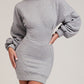 O neck Lantern Sleeve Mini Bodycon Sweatshirt Dress