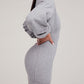 O neck Lantern Sleeve Mini Bodycon Sweatshirt Dress