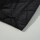 Black Quilted High Neck Button Up Pocket Vest Coat