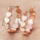 White Heart Shape Plated Alloy Small Hook Earrings