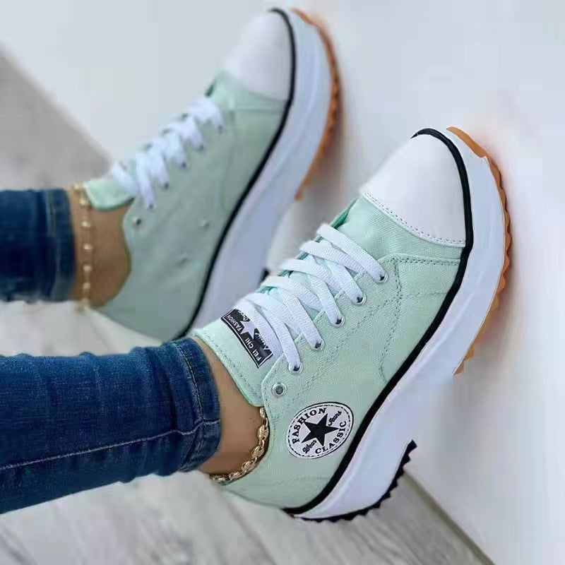 Lace up Eyelet Colorblock Sneakers