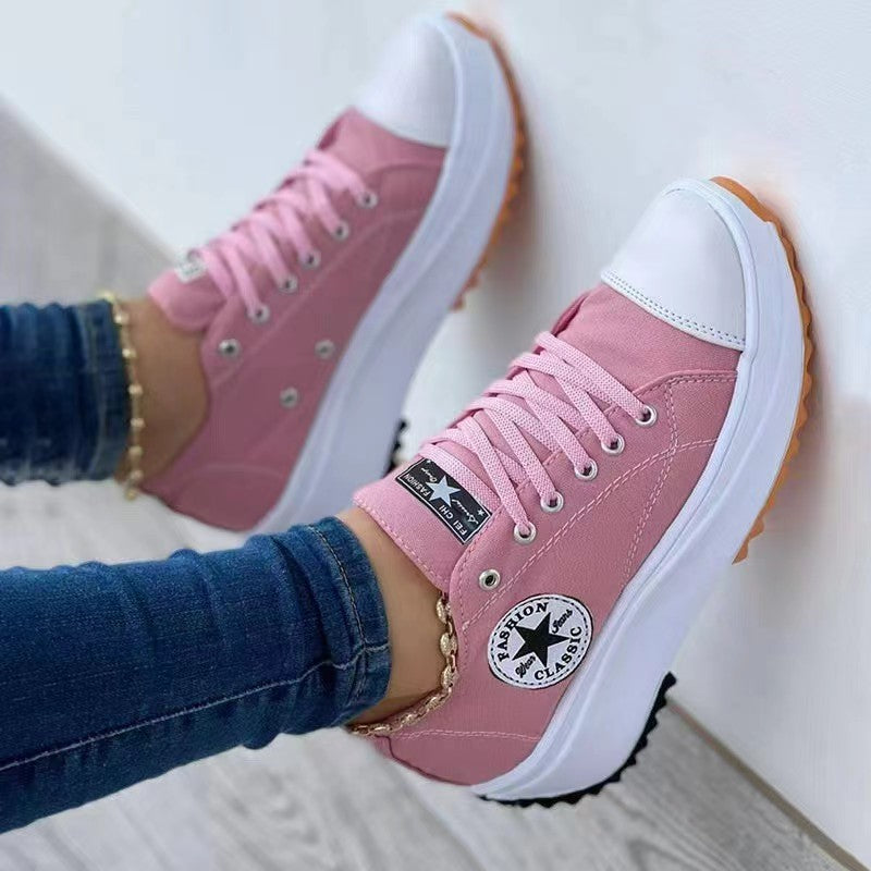 Lace up Eyelet Colorblock Sneakers