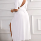 Asymmetrical Neck Slit Maxi Dress